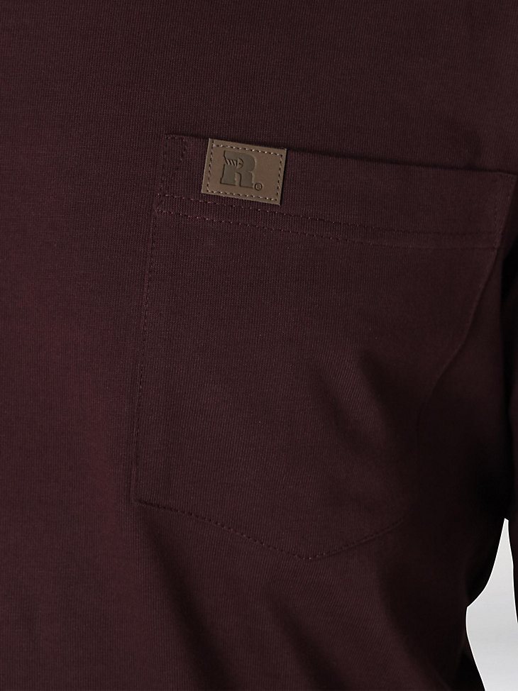 Wrangler RIGGS Workwear Long Sleeve Pocket T-Shirt in Burgundy