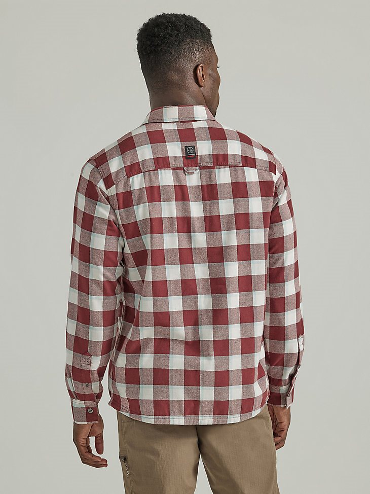 ATG by Wrangler Men's Thermal Lined Flannel Shirt in Mahogany