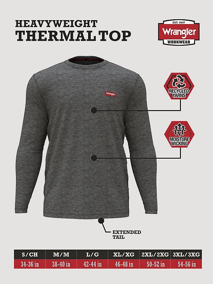 Men's Base Layer Heavyweight Thermal Top in Dark Grey
