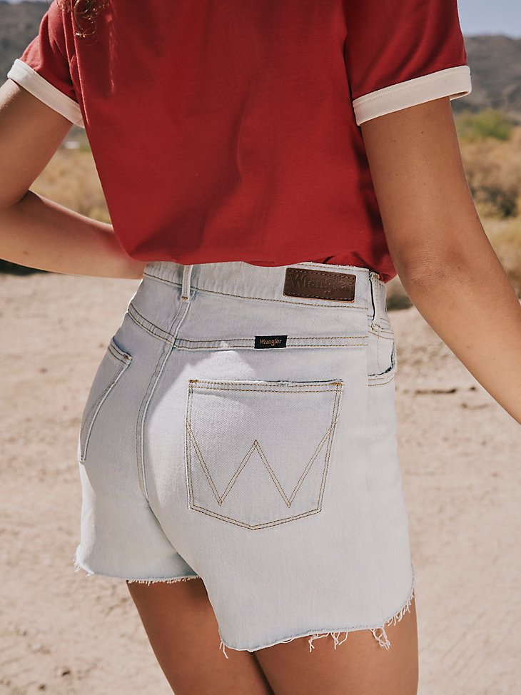 Women's High Rise Mid Thigh Short in Dream Blue