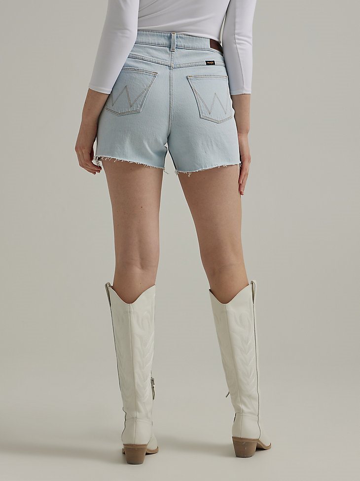 Women's High Rise Mid Thigh Short in Dream Blue