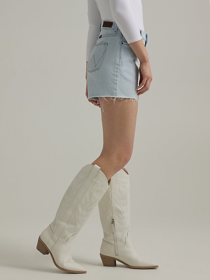 Women's High Rise Mid Thigh Short in Dream Blue