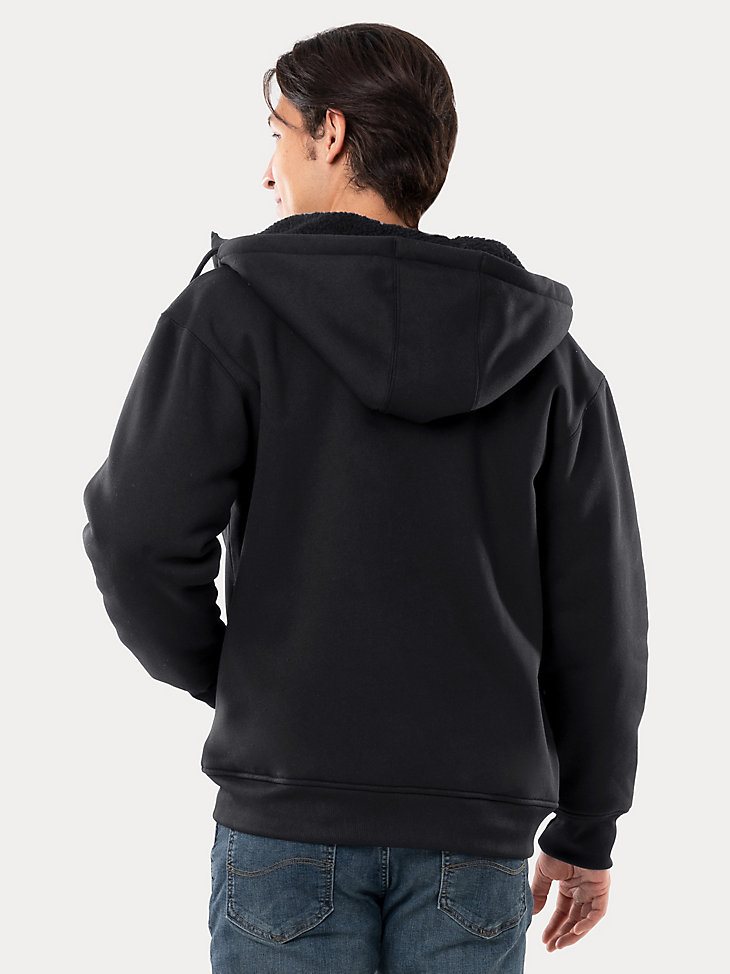 Men's Sherpa Lined Workwear Jacket in Black