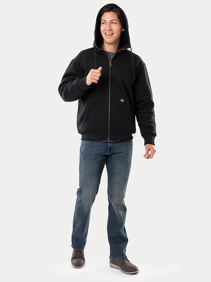 Men's Sherpa Lined Workwear Jacket in Black