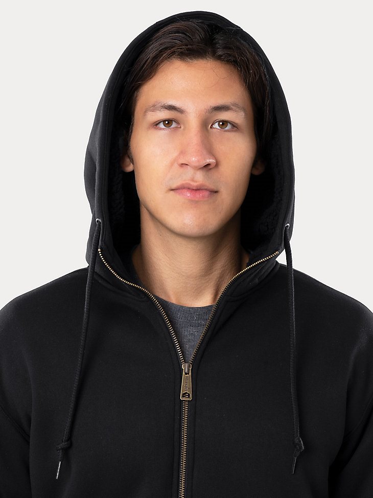 Men's Sherpa Lined Workwear Jacket in Black