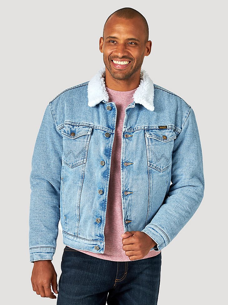Wrangler Western Sherpa Lined Denim Jacket in AW Wash