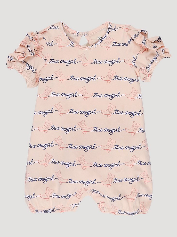 Baby Girl's Ruffle True Cowgirl Romper in Pink