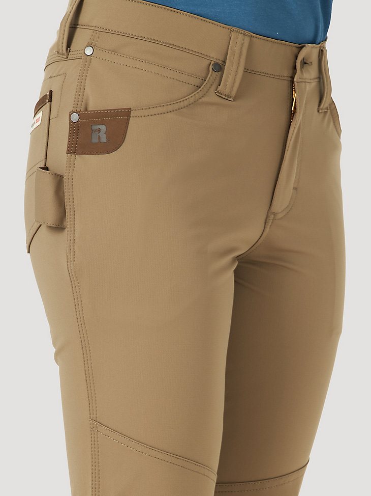 Women's Wrangler RIGGS Workwear Techno Knit Utility Work Pant in Dark Khaki