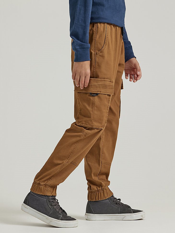 Boy's Loose Fit Cargo Jogger (Husky) in Dachshund Brown