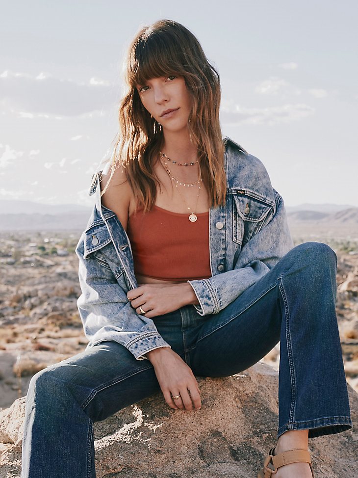 Women's Girlfriend Denim Jacket in Icy Blue