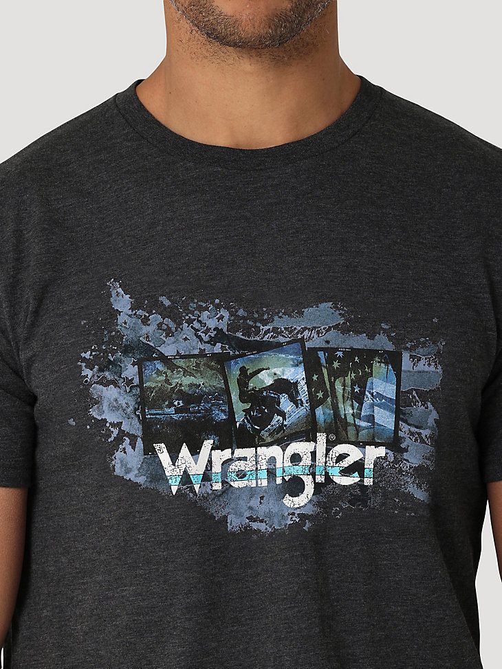 Men's Americana Photos T-Shirt in Caviar Heather