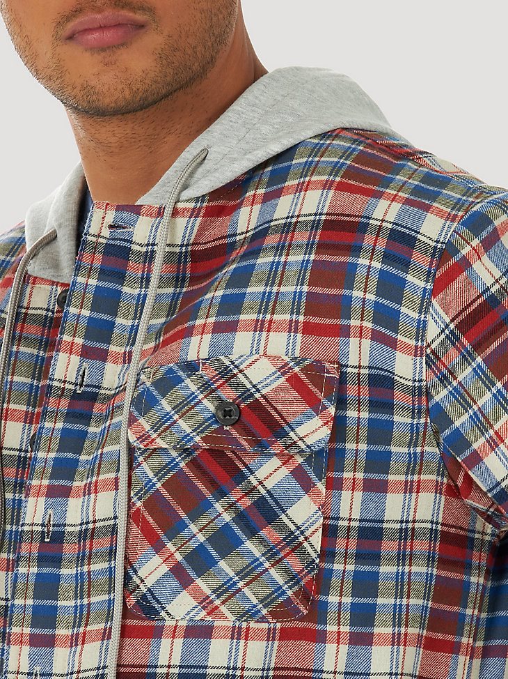 Men's Wrangler Authentics Quilted Flannel Shirt Jacket in Blue