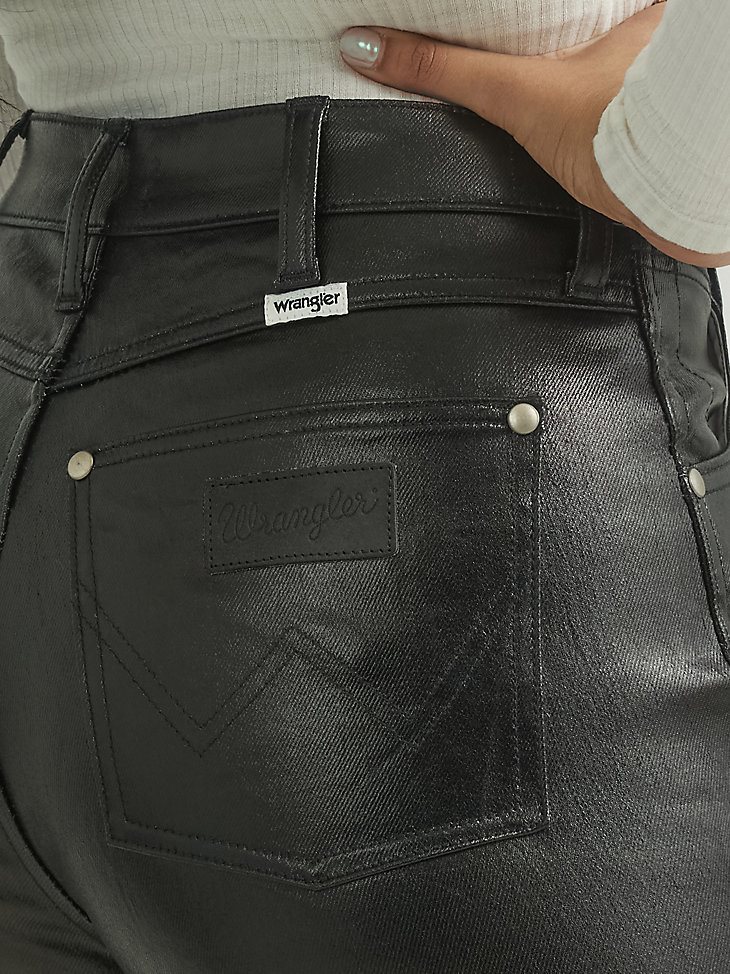 Women's Coated Walker Pant in Black Gloss