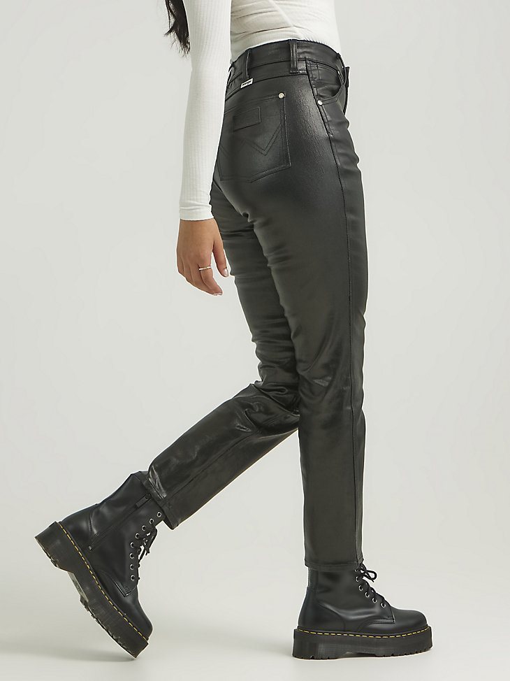 Women's Coated Walker Pant in Black Gloss