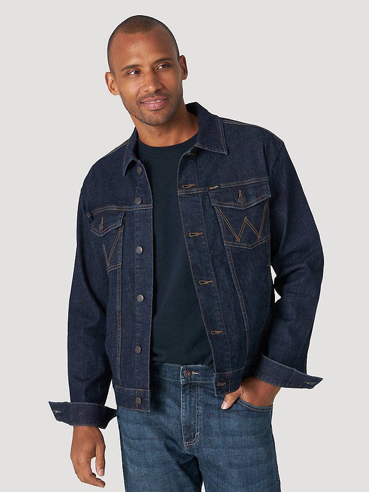 Men's Wrangler Classic Denim Trucker Jacket in Dark Wash