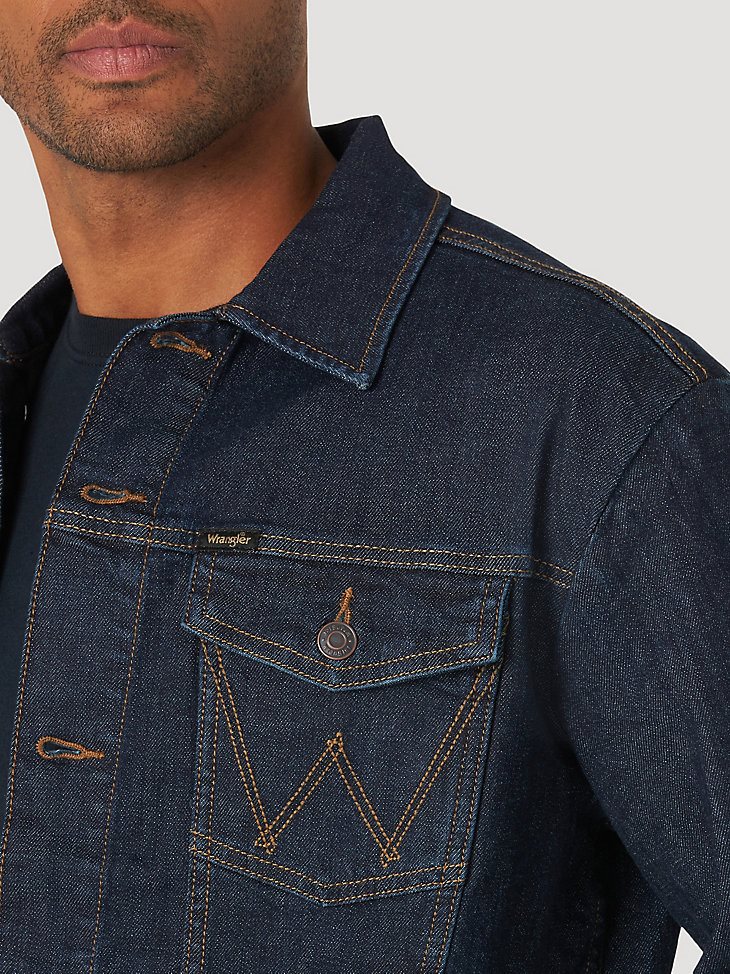 Men's Wrangler Classic Denim Trucker Jacket in Dark Wash