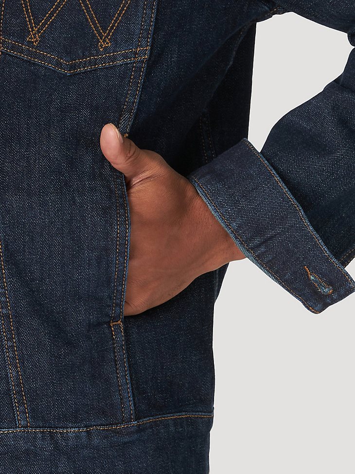 Men's Wrangler Classic Denim Trucker Jacket in Dark Wash