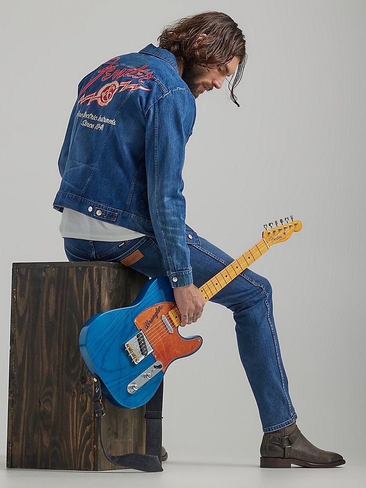 Wrangler x Fender ICONS Rockstar Souvenir Jacket in Electric Blue