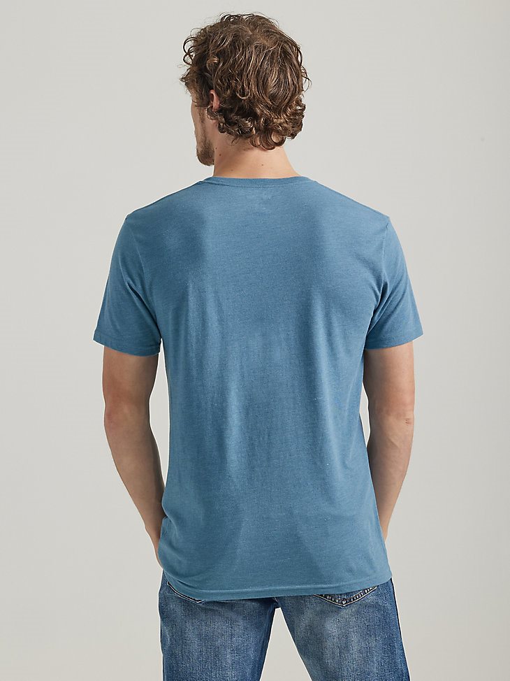 Men's Outdoor Cowboy Graphic T-Shirt in Medium Blue