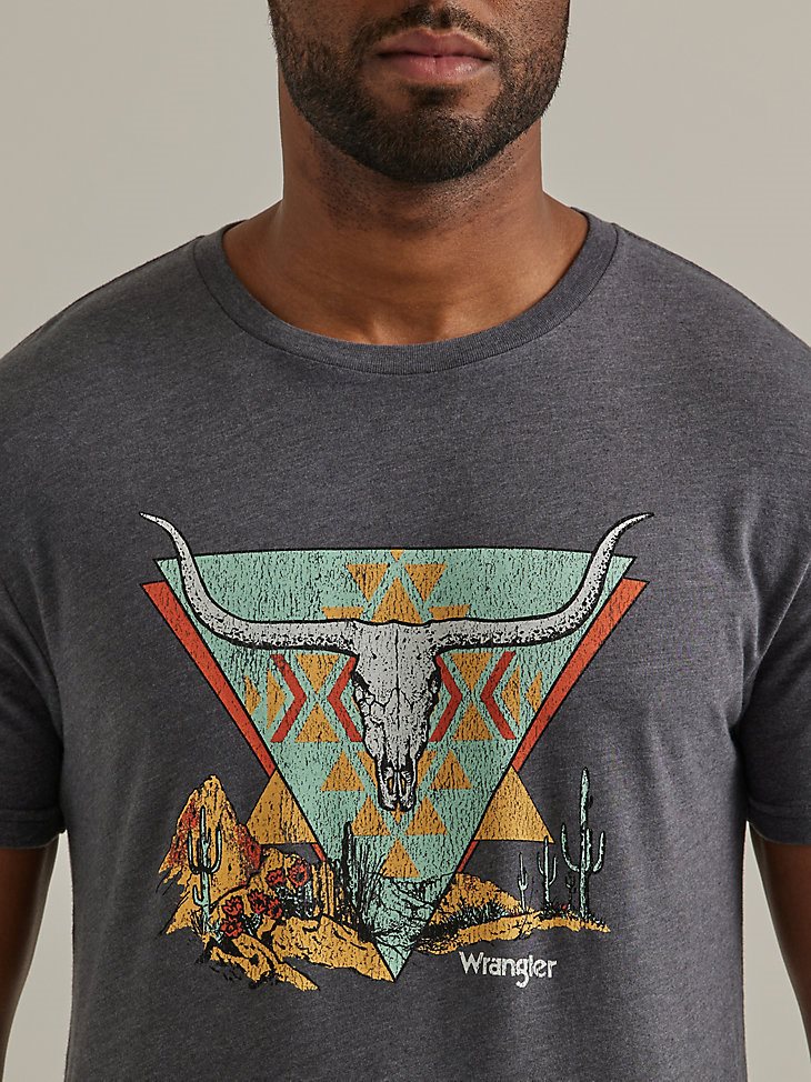 Men's Southwest Longhorn Graphic T-Shirt in Charcoal