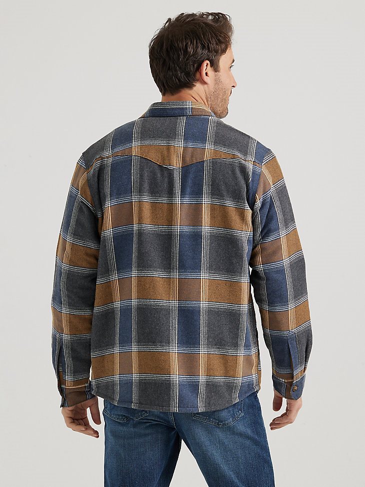 Men's Heavyweight Sherpa Lined Shirt Jacket in Jet Black