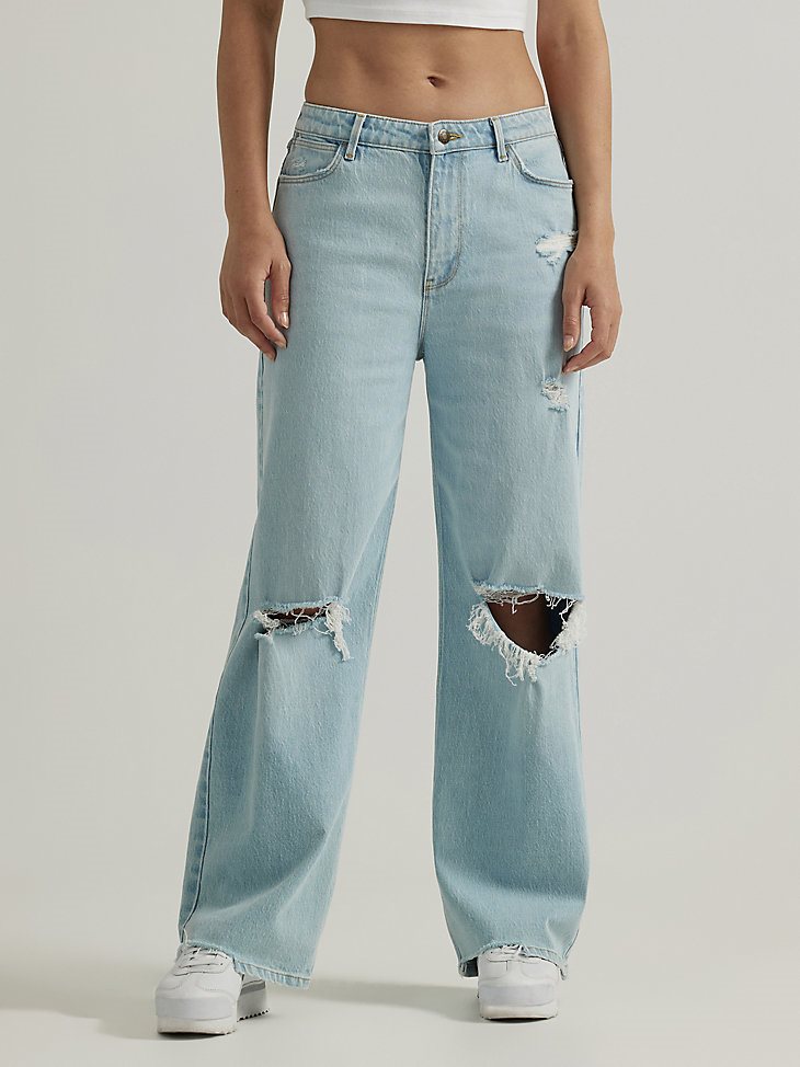 Women's Mid Rise Loose Jean in Icy Blue