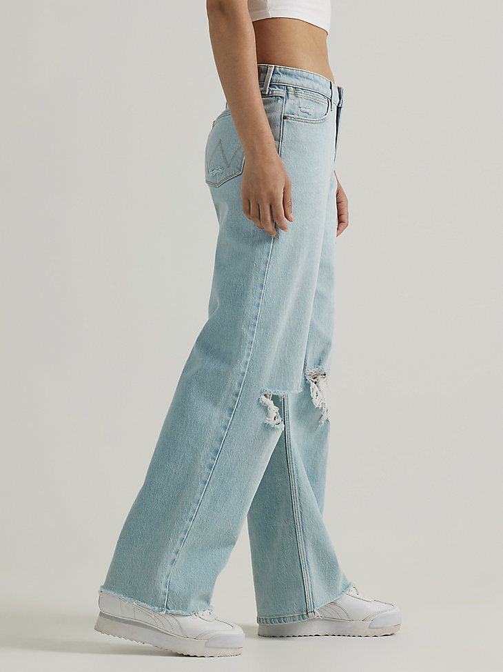 Women's Mid Rise Loose Jean in Icy Blue