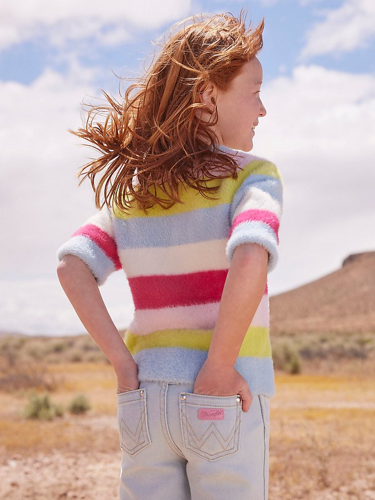 Wrangler x Barbie Girl's Bootcut Jean in Ken Blue