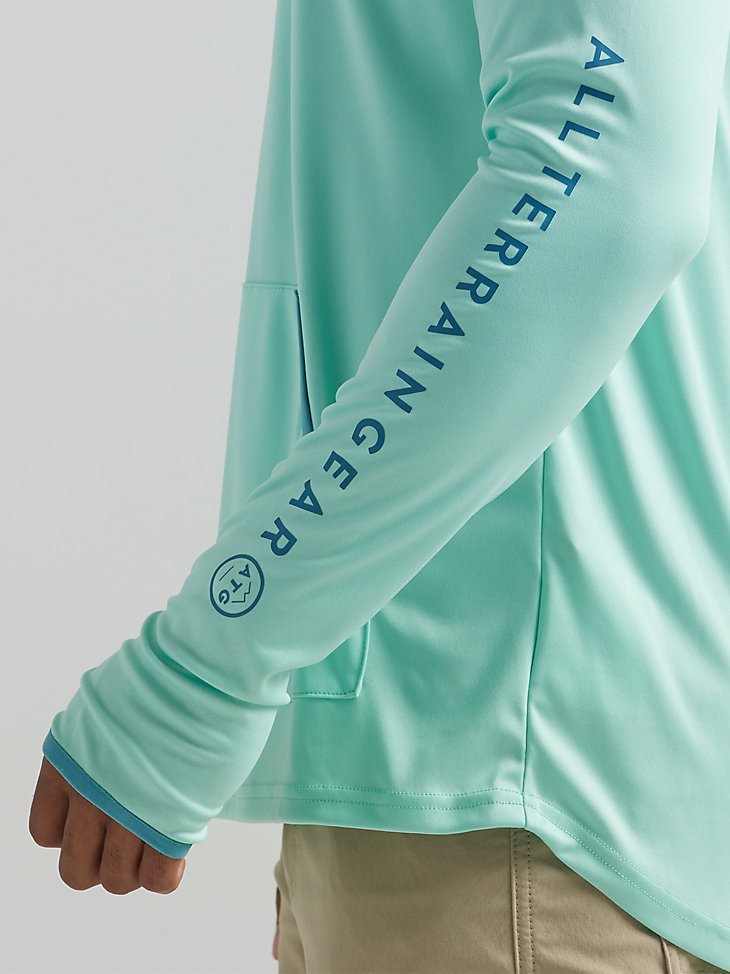 ATG Wrangler Angler Men's Hooded Sun T-Shirt in Ocean
