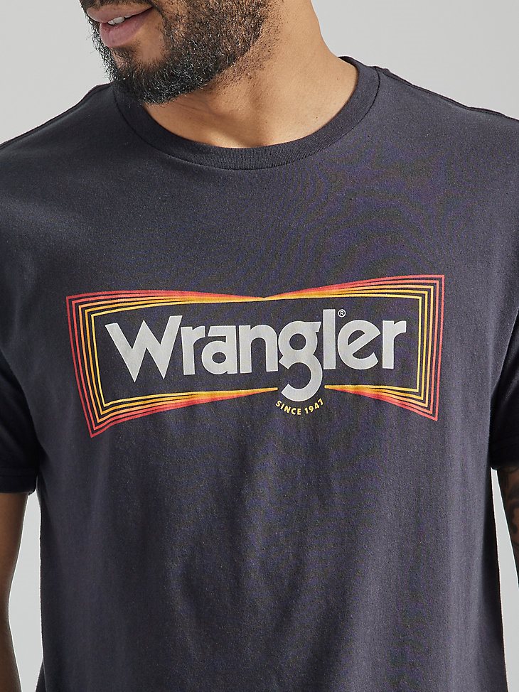 Men's Box Logo Graphic T-Shirt in Washed Black
