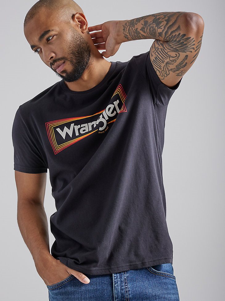 Men's Box Logo Graphic T-Shirt in Washed Black