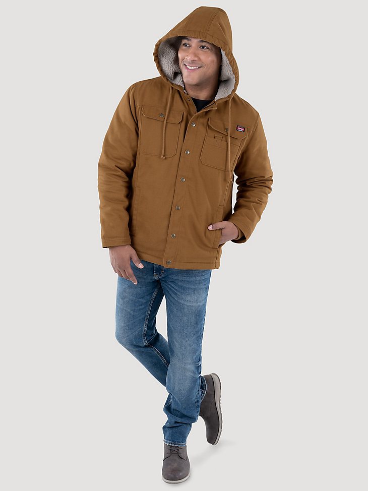 Wrangler Workwear Sherpa Lined Shirt Jacket in Duck