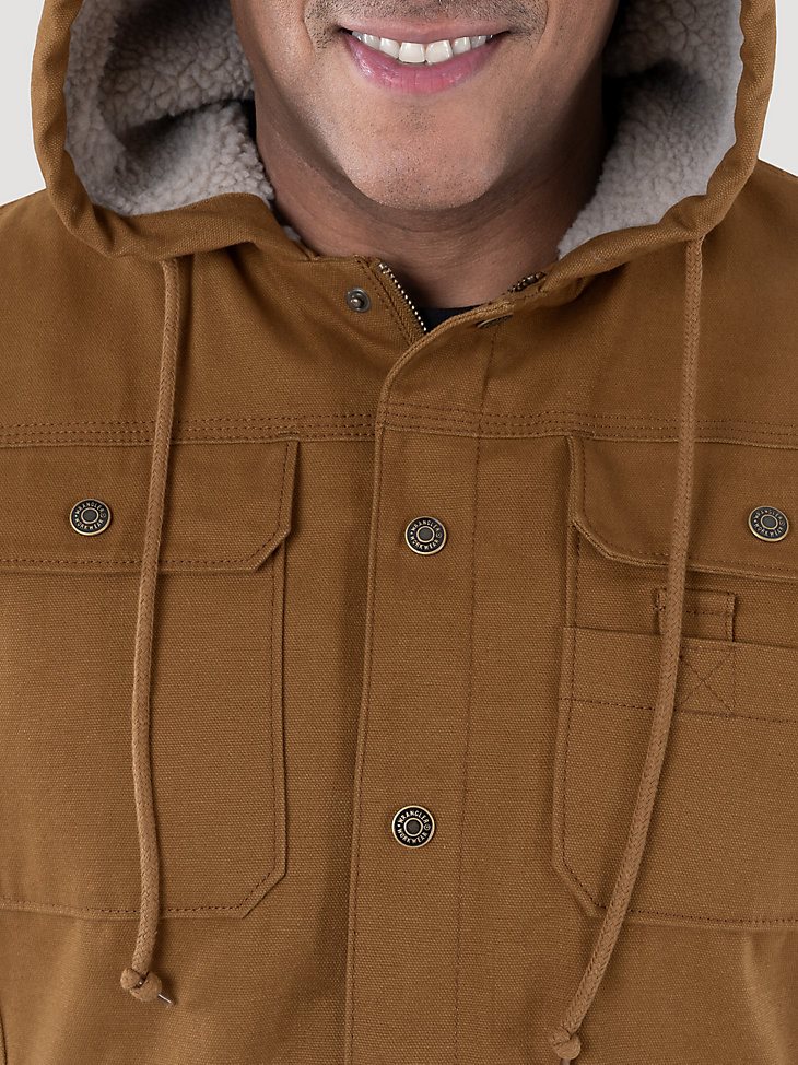 Wrangler Workwear Sherpa Lined Shirt Jacket in Duck