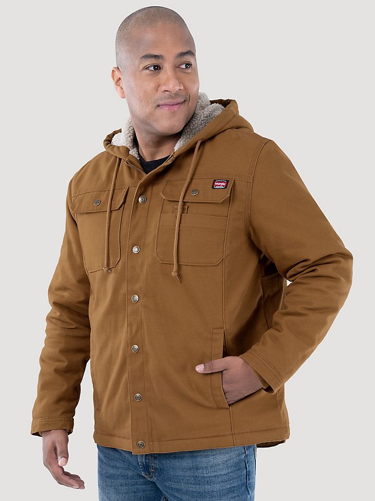 Wrangler Workwear Sherpa Lined Shirt Jacket in Duck