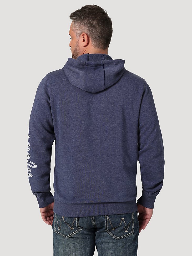 Men's Wrangler Rope Logo Hoodie in Denim Heather
