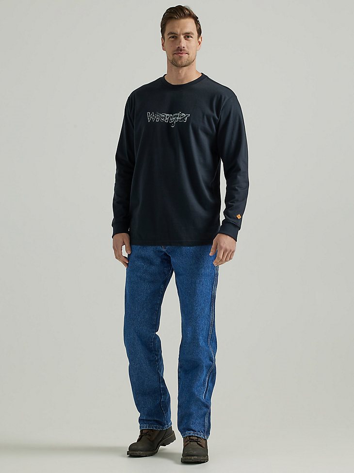 Wrangler FR Flame Resistant Long Sleeve Logo Graphic T-Shirt in Black