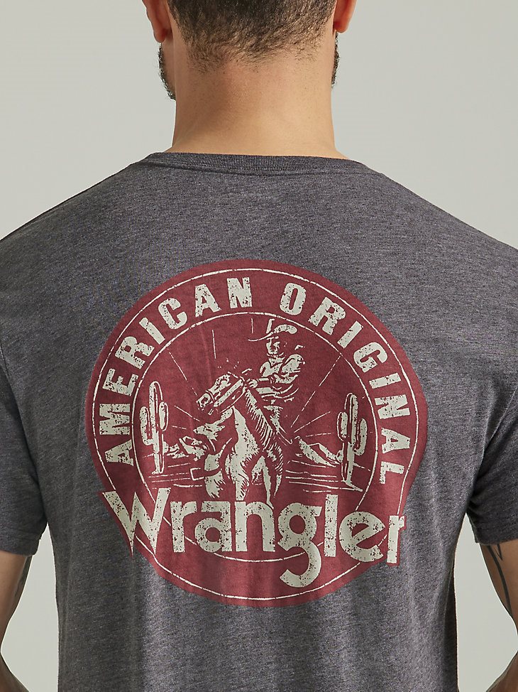 Men's American Cowboy T-Shirt in Charcoal Heather