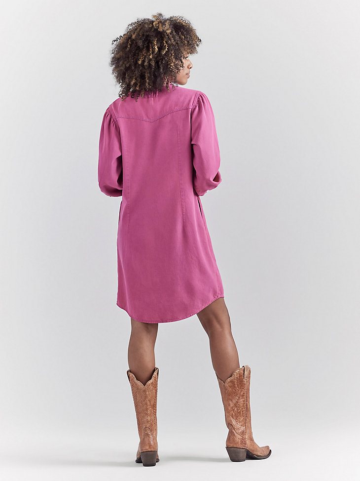 Wrangler x Barbie Western Shirt Dress in Dreamy Pink