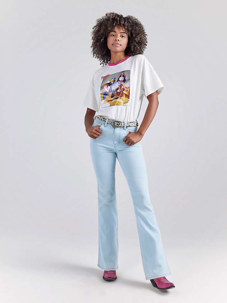 Wrangler x Barbie Westward High Rise Bootcut Jean in Ken Blue