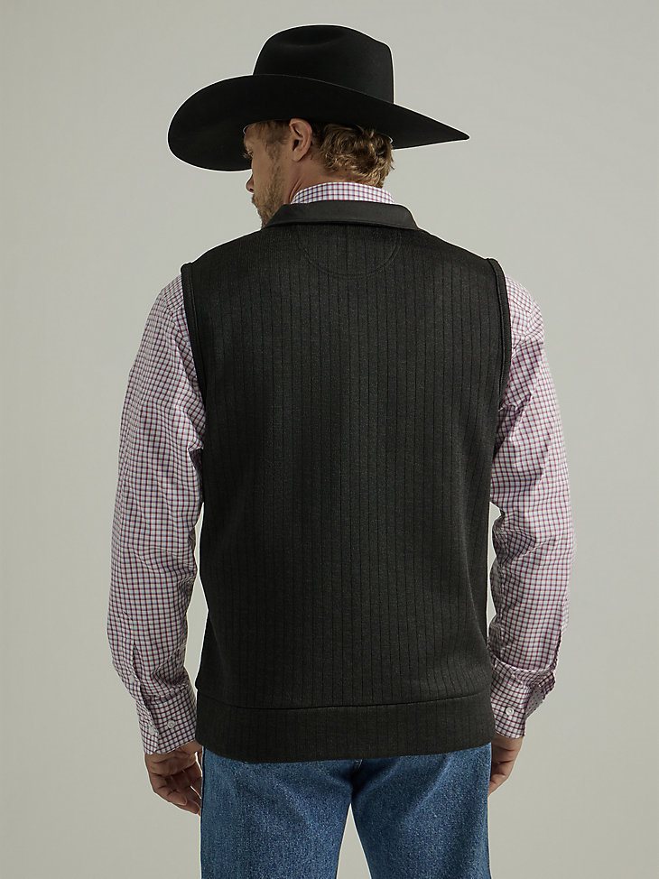 Men's George Strait Zip Front Knit Vest in Black