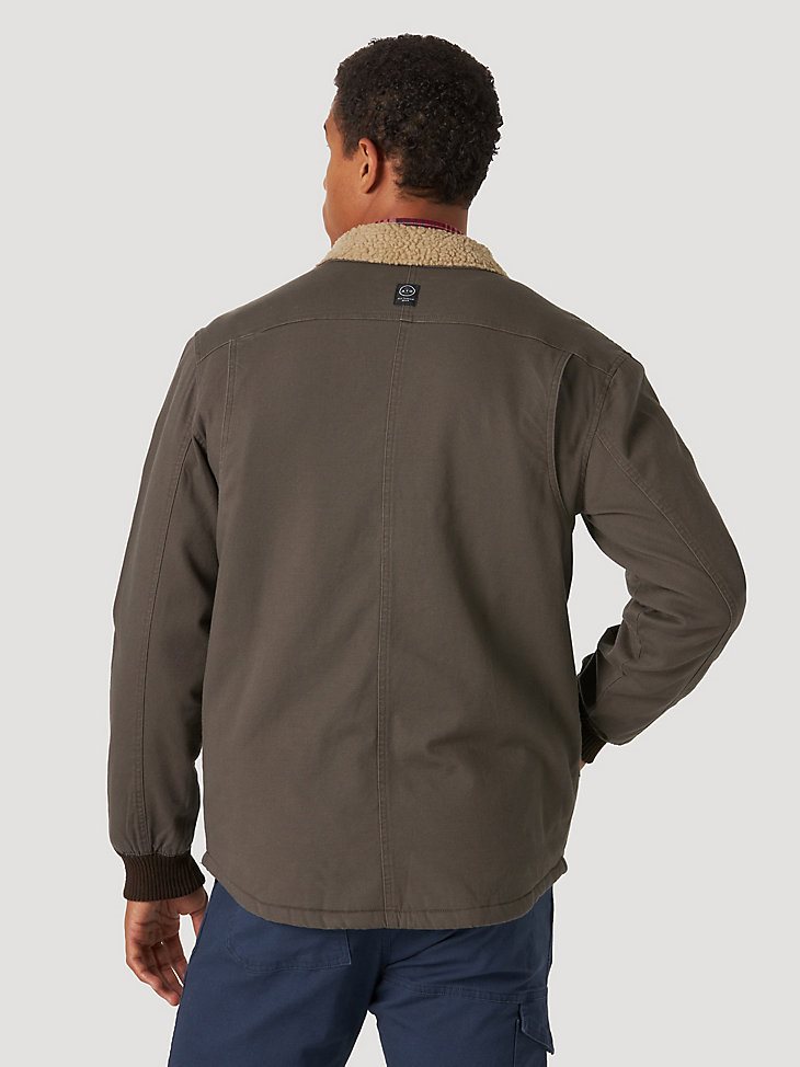 ATG by Wrangler Men's Sherpa Lined Canvas Jacket in Major Brown
