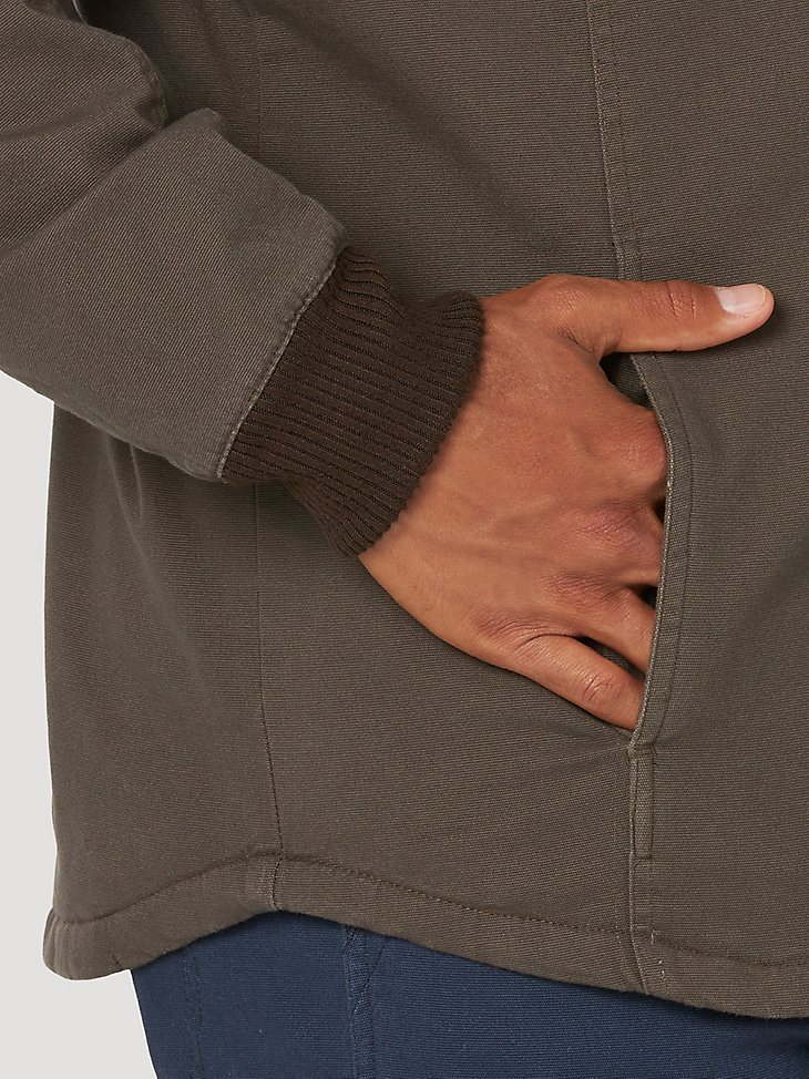ATG by Wrangler Men's Sherpa Lined Canvas Jacket in Major Brown