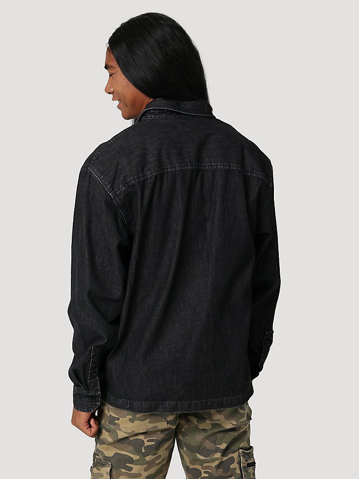 Men's Denim Overshirt in Charcoal