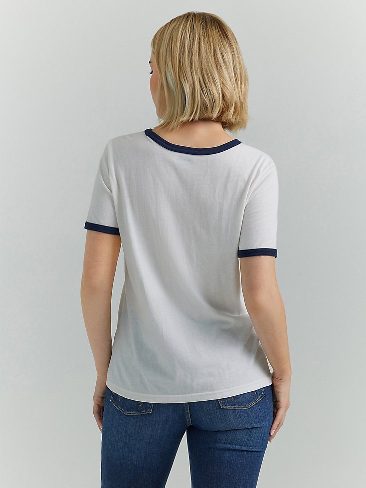 Women's Lady Wrangler Ringer Tee in Marshmallow Heather