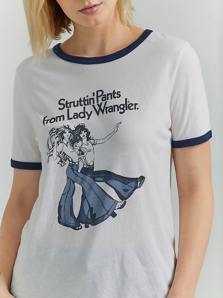 Women's Lady Wrangler Ringer Tee in Marshmallow Heather