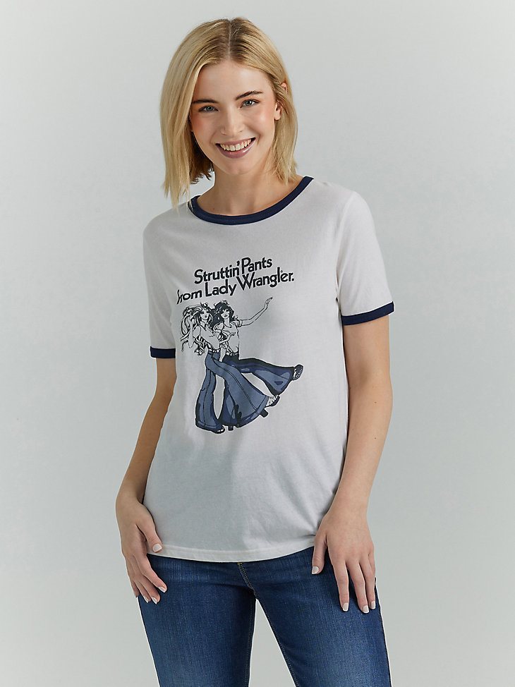 Women's Lady Wrangler Ringer Tee in Marshmallow Heather