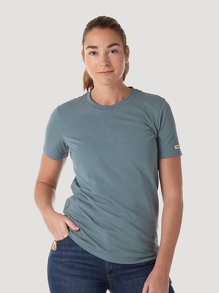 Women's Wrangler RIGGS Workwear Short Sleeve Performance T-Shirt in Sea Green