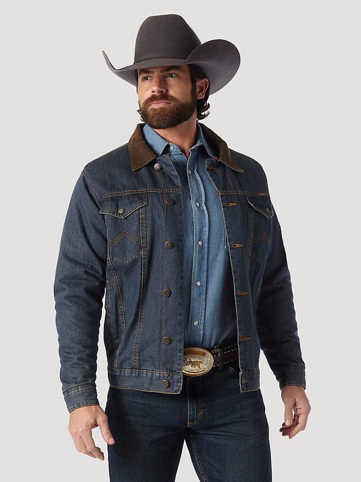 Wrangler Blanket Lined Denim Jacket in Rustic