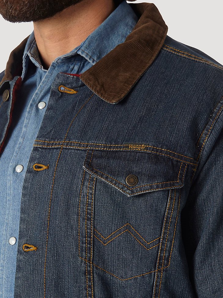 Wrangler Blanket Lined Denim Jacket in Rustic