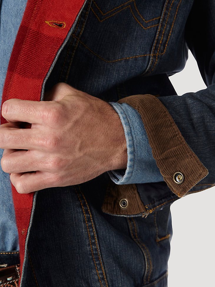 Wrangler Blanket Lined Denim Jacket in Rustic